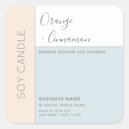 Einfache, elegante Farbblocktypografie, Sockelkerz Quadratischer Aufkleber