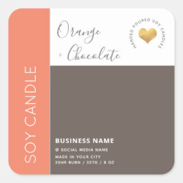 Einfache, elegante Farbblocktypografie, Sockelkerz Quadratischer Aufkleber