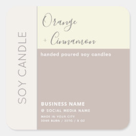 Einfache, elegante Farbblocktypografie, Sockelkerz Quadratischer Aufkleber