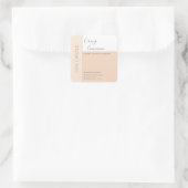 Einfache, elegante Farbblocktypografie, Sockelkerz Quadratischer Aufkleber (Tasche)