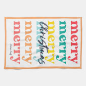 Einfache Elegante farbenfrohe Orange Frohe Weihnac Geschirrtuch (Horizontal)