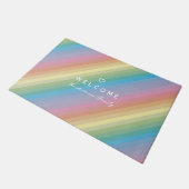 Einfache elegante, farbenfrohe Regenbogenstreifen Fußmatte (Schrägansicht)