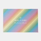 Einfache elegante, farbenfrohe Regenbogenstreifen Fußmatte (Vorderseite)