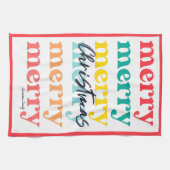 Einfache Elegante farbenfrohe rote frohe Weihnacht Geschirrtuch (Horizontal)