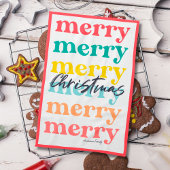 Einfache Elegante farbenfrohe rote frohe Weihnacht Geschirrtuch