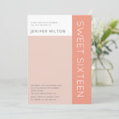 Einfache, elegante Farbkombination 16 . Geburtstag Einladung (Stehend Vorderseite)