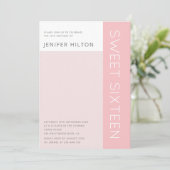 Einfache, elegante Farbkombination 16 . Geburtstag Einladung (Stehend Vorderseite)