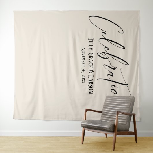 Einfache Elegante Feier! Hintergrund des Creme-Fot Wandteppich (Beispiel (Horizontal))