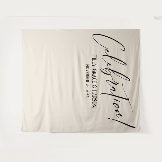 Einfache Elegante Feier! Hintergrund des Creme-Fot Wandteppich (Vorderseite (Horizontal))