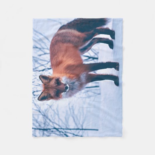 Einfache elegante Fleece-Decke roter Fox-Grafik-| Fleecedecke (Vorderseite)
