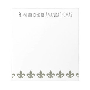 Einfache elegante Fleur de Lis Minimalist Notizblock