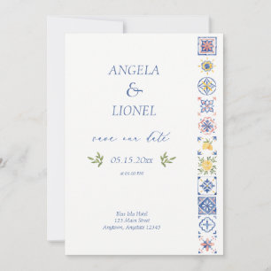 Einfache Elegante Fliesen Amalfi-Küste Italien Hoc Save The Date