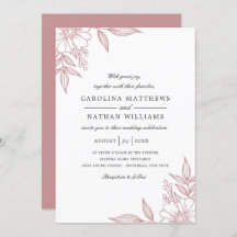 Einfache elegante Flora Corners Wedding Blush