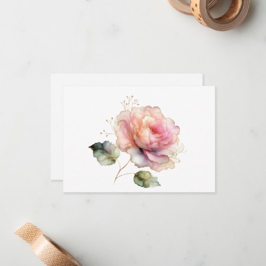 Einfache elegante Flora-Flora-Anlage Mitteilungskarte (Vorderseite/Rückseite Beispiel)