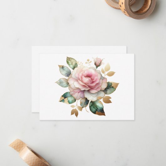 Einfache elegante Flora-Flora-Anlage Mitteilungskarte (Vorderseite/Rückseite Beispiel)