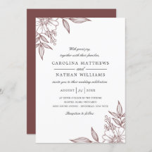 Einfache elegante Floral Corners Wedding Red