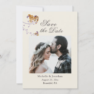 Einfache elegante florale Foto-Inspirations-Hochze Save The Date
