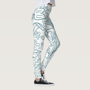 Einfache elegante florale Hibiskusblätter   Leggings