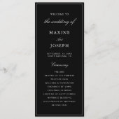Einfache elegante formelle schwarze und weiße Hoch Programm (Vorderseite)