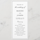 Einfache elegante formelle weiße und schwarze Hoch Programm (Vorderseite)