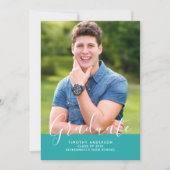 Einfache Elegante Foto Abschluss Vertikal | AQUAMA Einladung (Vorderseite)