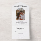 Einfache Elegante Foto Arch Wedding Rsvp All In One Einladung (Innen Boden)