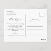 Einfache Elegante Foto Baby Dusche Vielen Dank Postkarte (Rückseite)