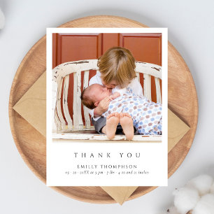Einfache elegante Foto-Baby-Party Postkarte