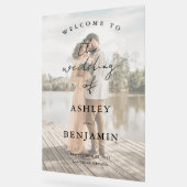 Einfache, elegante Foto Begrüßung Acrylschild (Winkel)