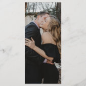 Einfache, elegante Foto-Black-Hochzeit Menükarte (Rückseite)