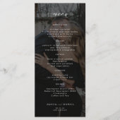 Einfache, elegante Foto-Black-Hochzeit Menükarte (Vorderseite)