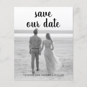 Einfache elegante Foto Budget-Hochzeit Termin merk