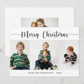 Einfache elegante Foto Collage Card zu Weihnachten (Vorne/Hinten)