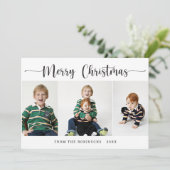 Einfache elegante Foto Collage Card zu Weihnachten (Stehend Vorderseite)