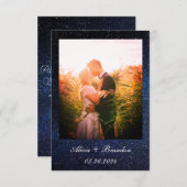Einfache Elegante Foto Galaxy Celestial Text Hochz Save The Date (Vorne/Hinten)