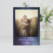 Einfache Elegante Foto Galaxy Celestial Text Hochz Save The Date (Stehend Vorderseite)