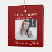 Einfache Elegante Foto Gedenkstätte Weihnachten Keramikornament (Links)