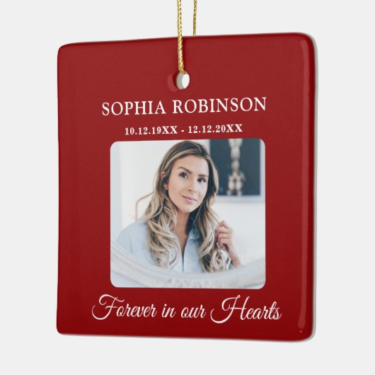 Einfache Elegante Foto Gedenkstätte Weihnachten Keramikornament (Links)