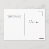 Einfache, elegante Foto-Grüße für die Skriptfamili Postkarte (Rückseite)