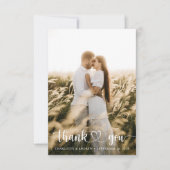 Einfache Elegante Foto Hochzeit Dankeschön Karte (Vorderseite)