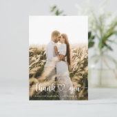 Einfache Elegante Foto Hochzeit Dankeschön Karte (Stehend Vorderseite)