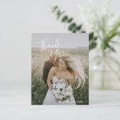 Einfache elegante Foto Hochzeit Dankeschön Karte (Stehend Vorderseite)