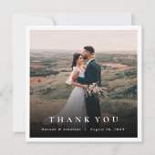Einfache Elegante Foto Hochzeit Dankeschön Karte (Vorderseite)