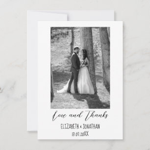 Einfache, elegante Foto-Hochzeit Dankeskarte
