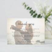 Einfache, elegante Foto-Hochzeit Dankeskarte (Stehend Vorderseite)