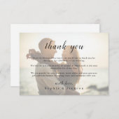 Einfache, elegante Foto-Hochzeit Dankeskarte (Vorne/Hinten)