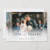 Einfache Elegante Foto Hochzeit Dankeskarte (Vorderseite)