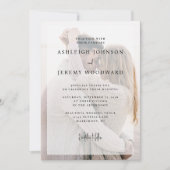 Einfache, elegante Foto-Hochzeit Einladung (Vorderseite)