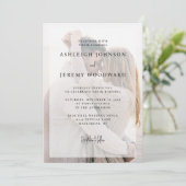 Einfache, elegante Foto-Hochzeit Einladung (Stehend Vorderseite)