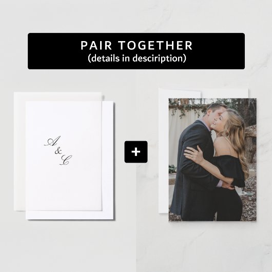 Einfache Elegante Foto Hochzeit Einladung